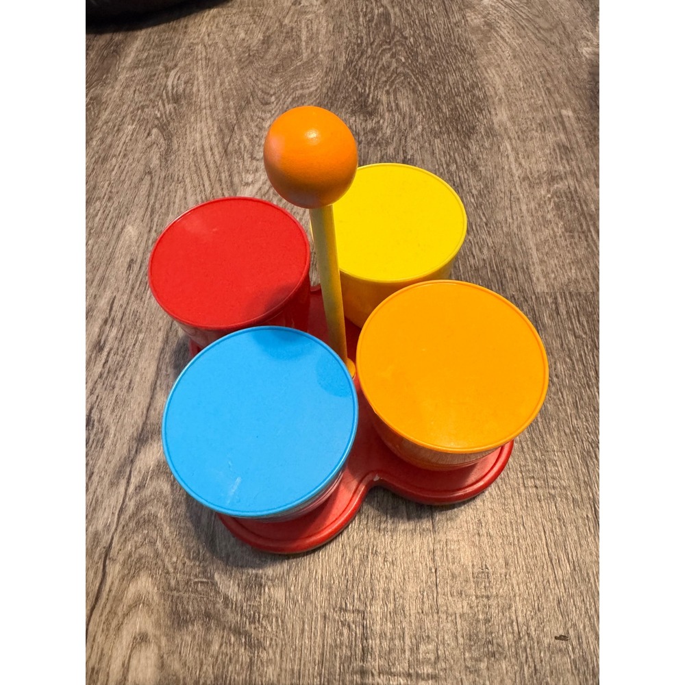 Vintage Avon home condiments set with‎ 4 cus / lids / wooden tray / spins